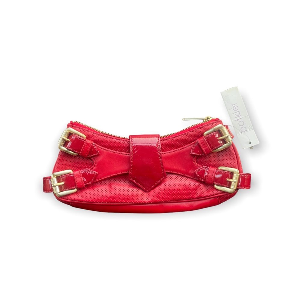 Botkier red buckle clutch wallet bag